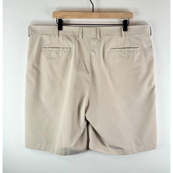 Peter Millar Crown Sport Men Shorts Khaki Chino Striped Golf Performance Size 42 - Picture 2 of 6